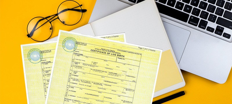 Sample PSA birth certificate for OCR processing